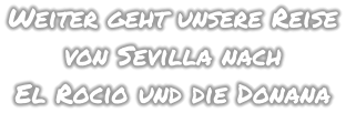 Weiter geht unsere Reise  von Sevilla nach  El Rocio und die Donana